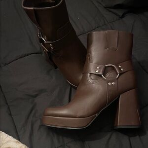 Brown Leather Ankle Boots